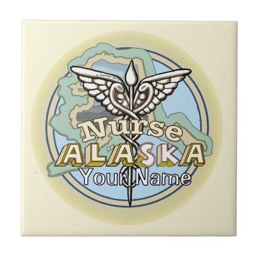 Alaska Verpleegster Caduceus Tegeltje (Voorkant)