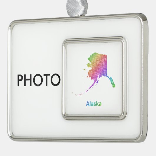 Alaska Verzilverd Omlijst Ornament (Links)