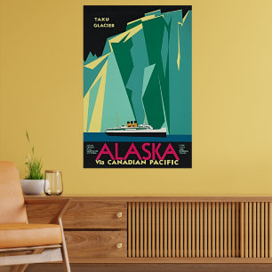Alaska via Canadian Pacific - Taku-gletsjer Poster