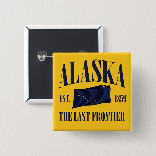 Alaska Vierkante Button 5,1 Cm (Voorkant /achterkant)