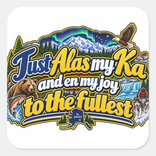 Alaska vierkante sticker (Voorkant)