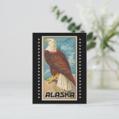 Alaska - Vintage Bald Eagle Briefkaart (Staand voorkant)