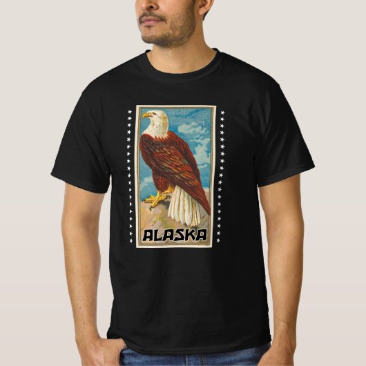 Alaska - Vintage Bald Eagle T-shirt (Voorkant)