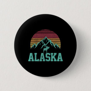 Alaska Vintage Eland Outdoor Natuur Wandel Souveni Ronde Button 5,7 Cm