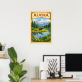 Alaska Vintage Eland Woudland Poster (Thuiskantoor)