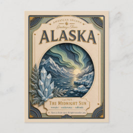 Alaska Vintage Paper Cut Amerikaanse Arcana Briefkaart