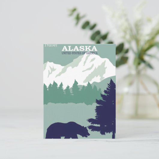 Alaska vintage poster briefkaart (Staand voorkant)