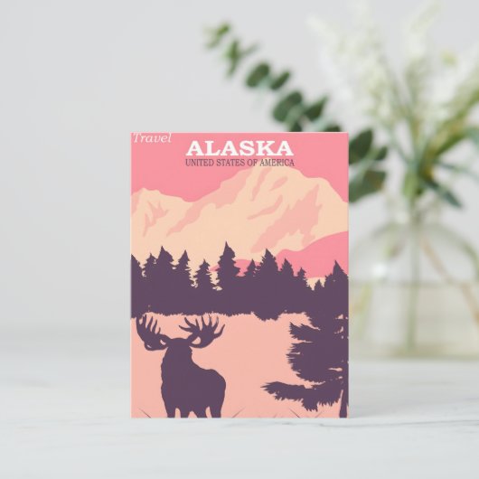 Alaska vintage poster feestdagenkaart (Staand voorkant)