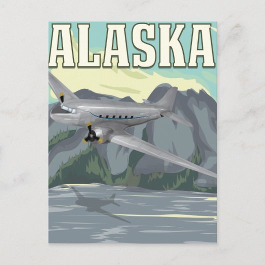 Alaska Vintage Reisposter Briefkaart (Voorkant)