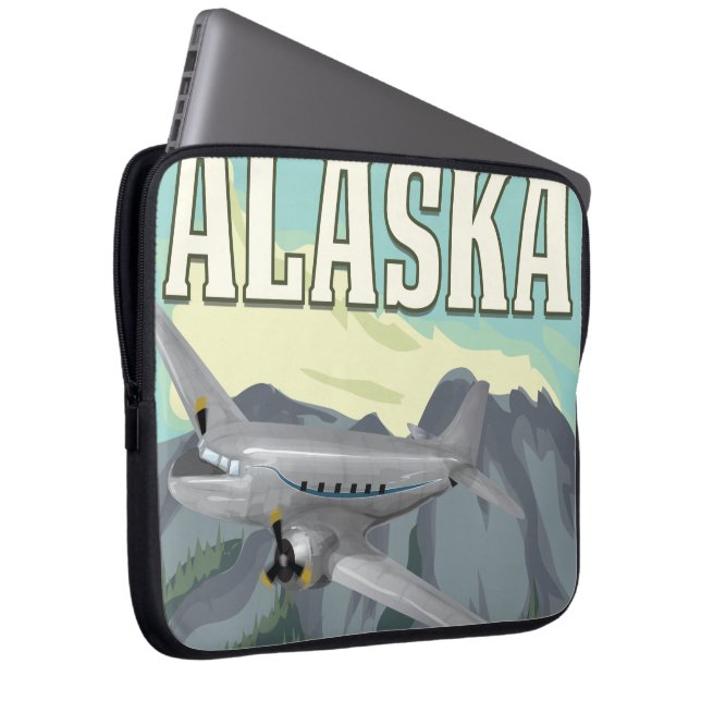 Alaska Vintage Reisposter Laptop Sleeve (Voorkant Rechts)