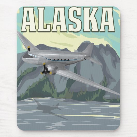 Alaska Vintage Reisposter Muismat (Voorkant)