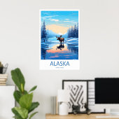 Alaska Vintage Reisposter Ski Nationaal Park Poster (Thuiskantoor)