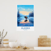Alaska Vintage Reisposter Ski Nationaal Park Poster (Keuken)