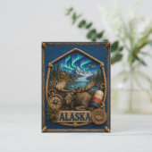 Alaska Vintage Reizen Briefkaart (Staand voorkant)