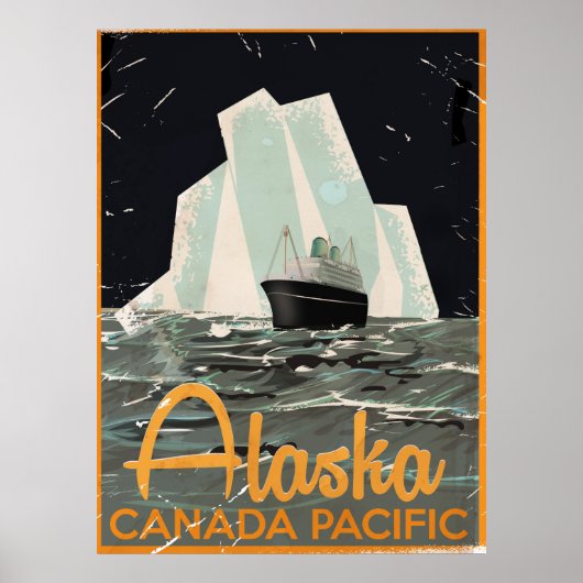 Alaska Vintage Travel poster (Voorkant)
