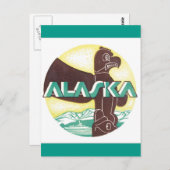 Alaska Vintage Travel Poster Briefkaart (Voorkant / Achterkant)