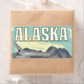 Alaska Vintage Travel Poster Etiket (Insitu)