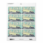 Alaska Vintage Travel Poster Etiket (Full Sheet)
