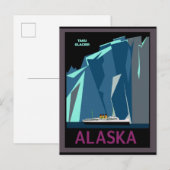 Alaska Vintage Travel Poster Taku Glacier Briefkaart (Voorkant / Achterkant)