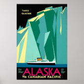 Alaska Vintage Travel Poster teruggezet (Voorkant)