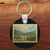 Alaska Vintage Travel Sleutelhanger (Voorkant)