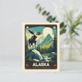 Alaska | Vintage van patriottische spirit Briefkaart (Staand voorkant)