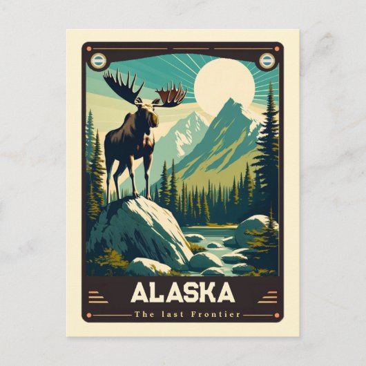 Alaska | Vintage van patriottische spirit Briefkaart (Voorkant)