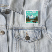 Alaska Vintage Vierkante Button 5,1 Cm (In situ)