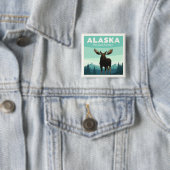 Alaska Vintage Vierkante Button 5,1 Cm (In situ)