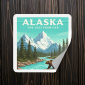 Alaska Vintage Vierkante Sticker
