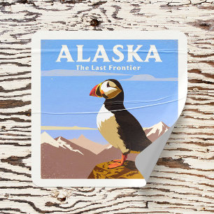 Alaska Vintage Vierkante Sticker