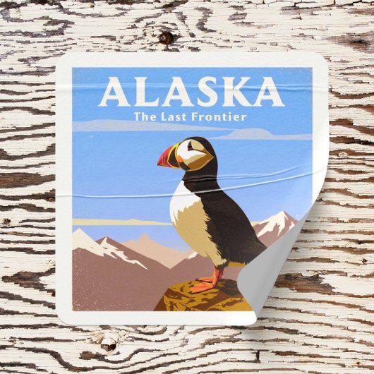 Alaska Vintage Vierkante Sticker