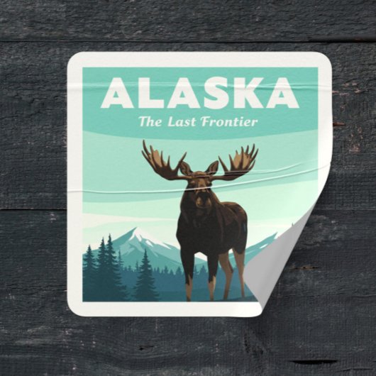 Alaska Vintage Vierkante Sticker