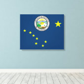 Alaska vlag canvas afdruk (Insitu (Houten vloer))