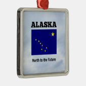 Alaska vlag en slogan metal ornament (Rechts)