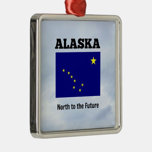 Alaska vlag en slogan metal ornament (Rechts)