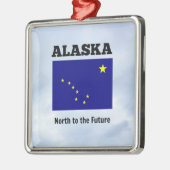 Alaska vlag en slogan metal ornament (Links)