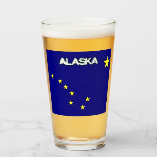 Alaska vlag glas (Voorkant gevuld)