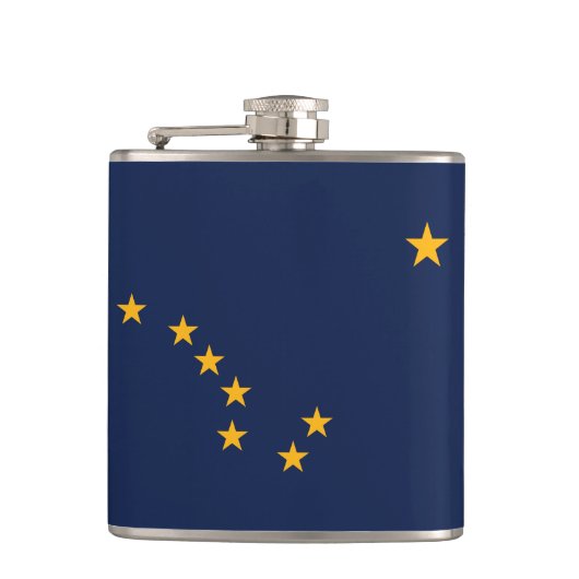 Alaska Vlag Heupfles (Voorkant)