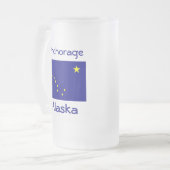 Alaska Vlag Kaart Stad Mok (Voorkant links)