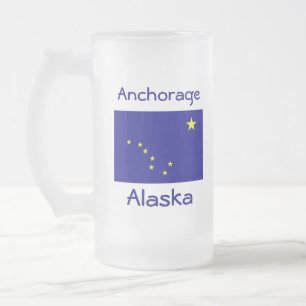 Alaska Vlag Kaart Stad Mok
