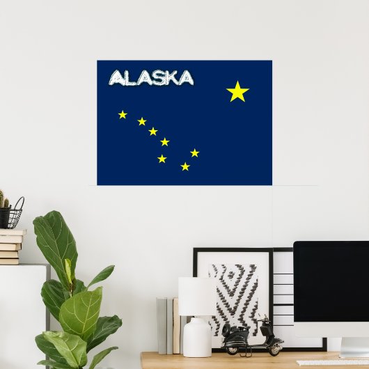 Alaska vlag poster (Thuiskantoor)