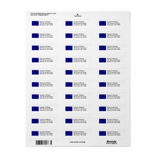Alaska vlag retour adres label (Full Sheet)