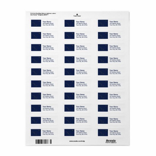 Alaska vlag retour adres labels (Full Sheet)
