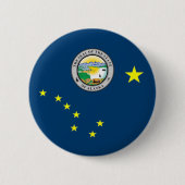 Alaska vlag ronde button 5,7 cm (Voorkant)
