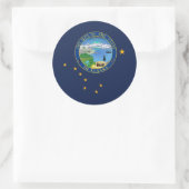 Alaska Vlag & Zegel, Vlag van Alaska Ronde Sticker (Tas)
