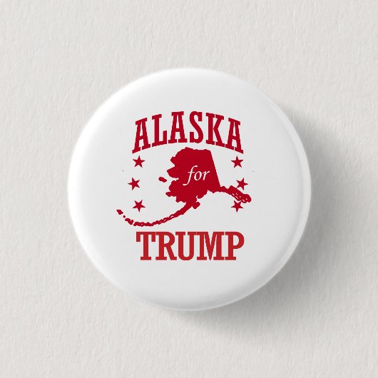 ALASKA VOOR DONALD TRUMP RONDE BUTTON 3,2 CM (Voorkant)