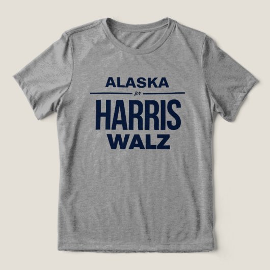 Alaska voor Harris Walz Tri-Blend Shirt (Design voorkant)