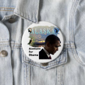 Alaska voor Obama Ronde Button 4,0 Cm (In situ)
