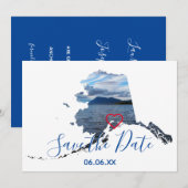 Alaska Vorm Foto Save the Date Aankondiging (Voorkant / Achterkant)